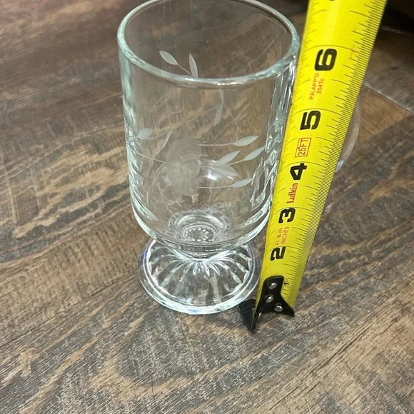 Princess House Heritage Footed Irish Coffee Mug Tempered Glass Cut Crystal Mint - Picture 6 of 7